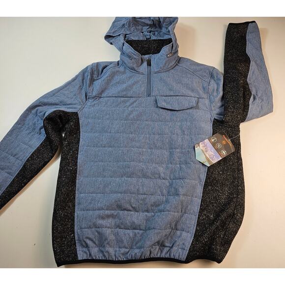 NWT NEW Mountain isles 1/4 zip hybrid hood popover sherpa lined jacket warm S - Picture 5 of 11